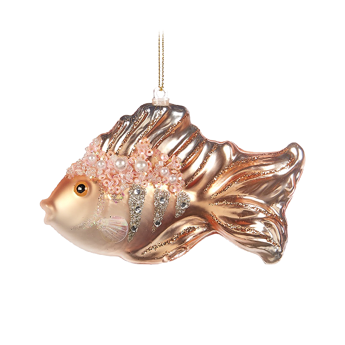Golden Blush Pearl Fish Ornament 11.5 cm