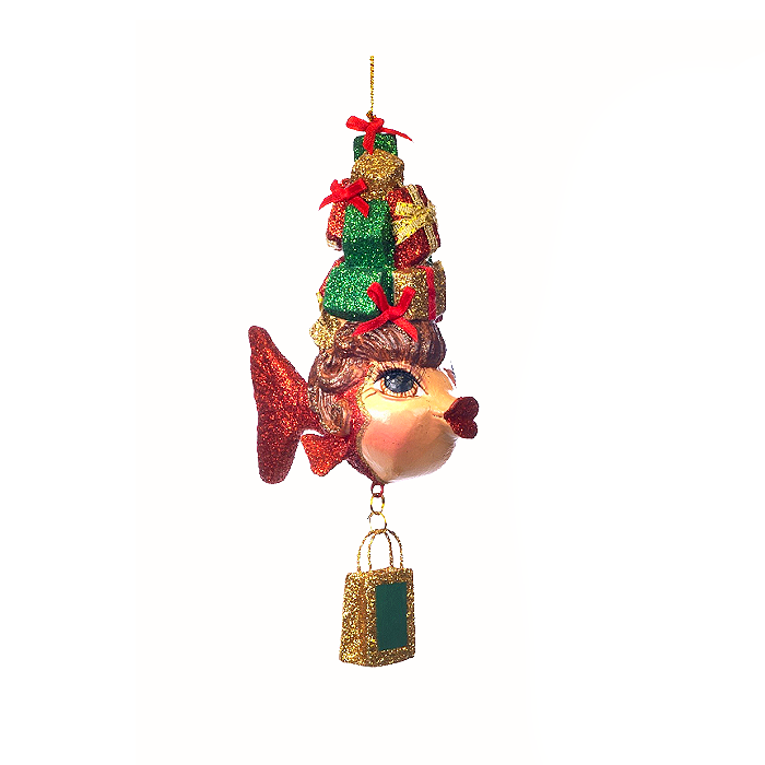 Holiday Shopping Kissing Fish Ornament 17cm