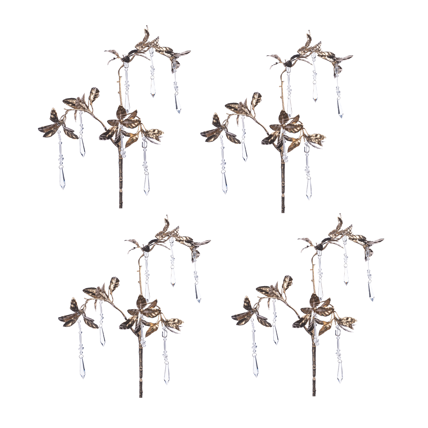 Metallic Hanging Chandelier Jewel Stems 72cm (Set of 4)