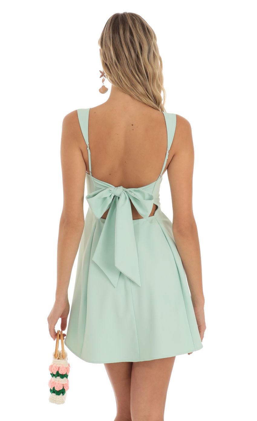 Fit and Flare Dress in Mint Green