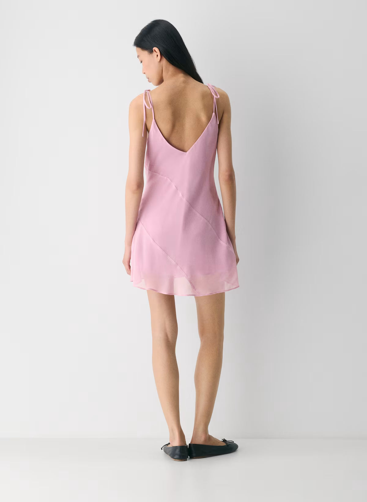 Chiffon V-neck mini slip dress