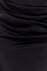 Dalia Off Shoulder Satin Maxi Dress - Black