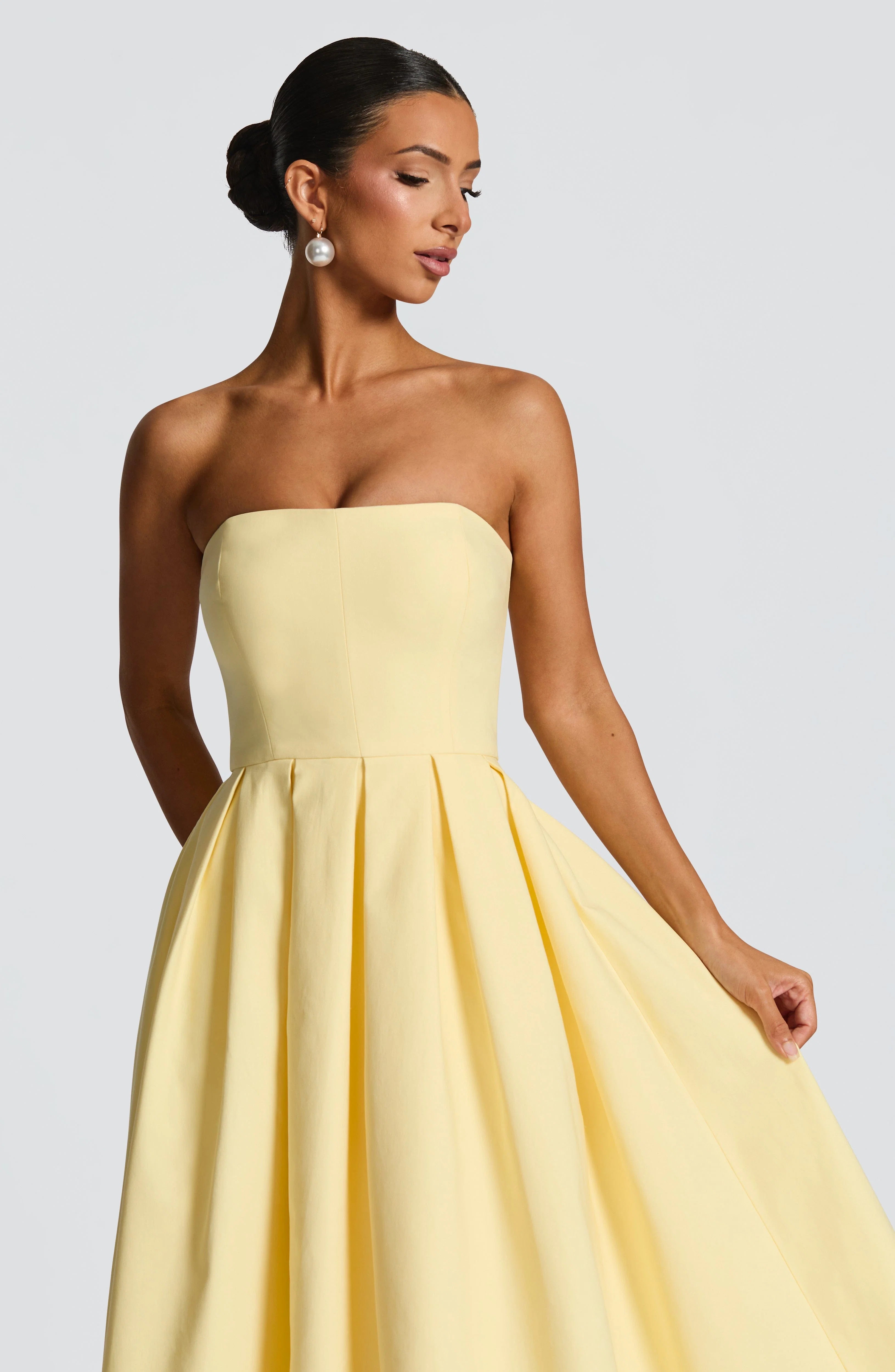 Edith Midi Dress - Lemon