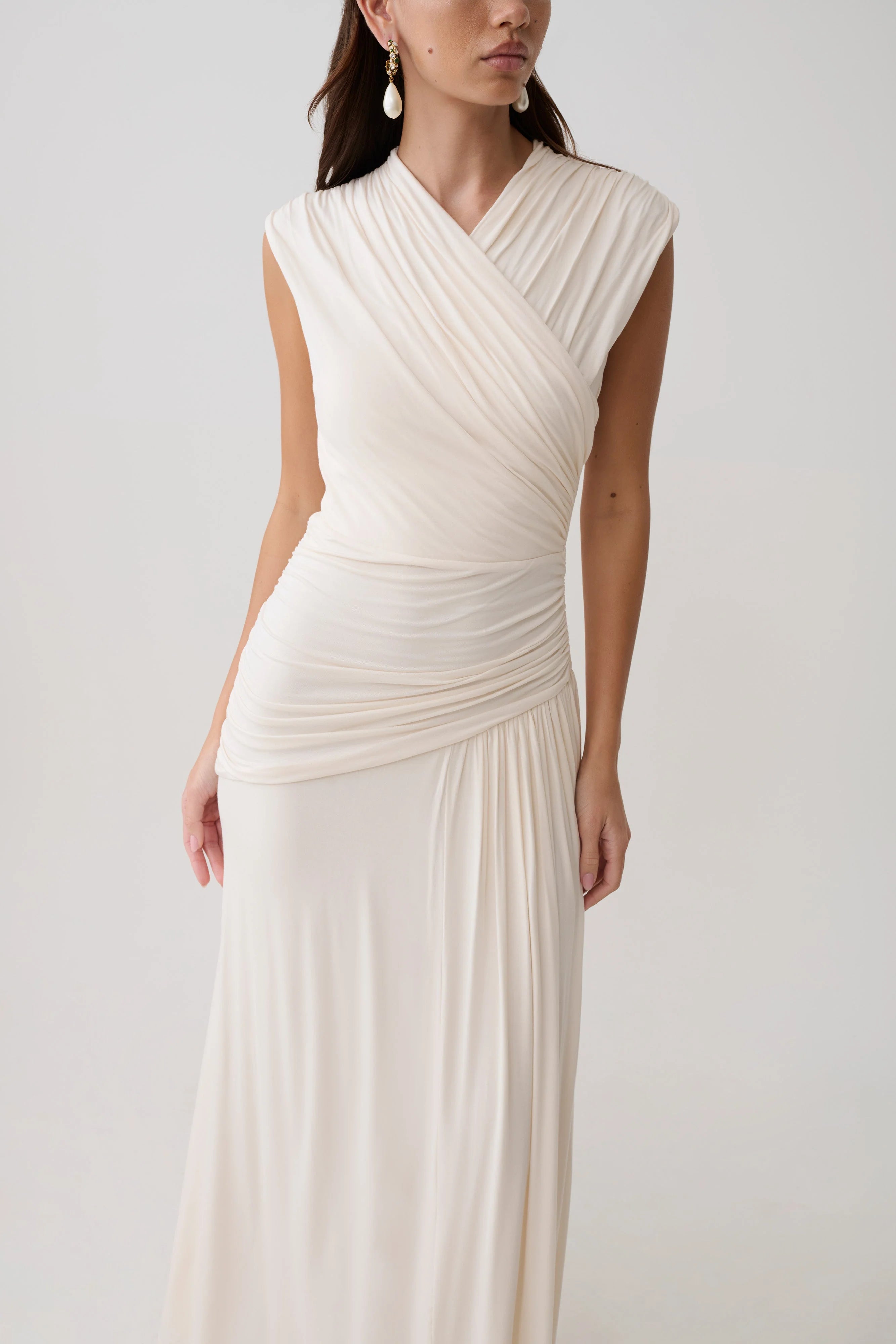Winslow Cross Over Modal Maxi Dress - Ivory