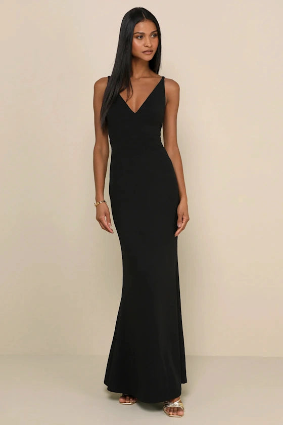 Melora Black Sleeveless Maxi Dress