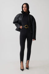 Jersey Stirrup Leggings - Black