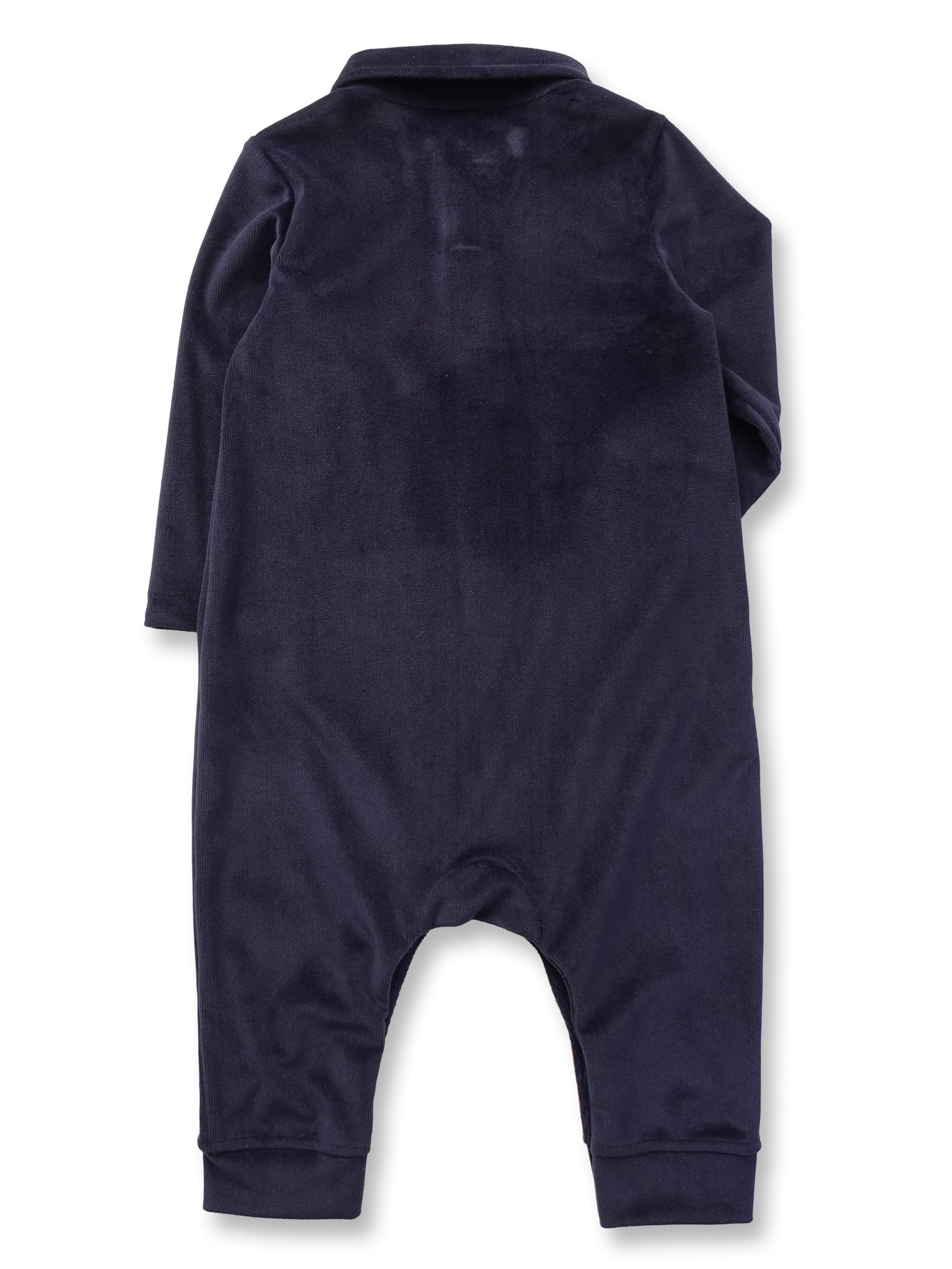 Navy Teddy Buttondown Romper
