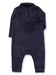 Navy Teddy Buttondown Romper