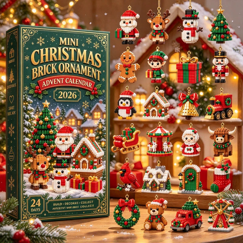 2026 Christmas Building Block Advent Calendar – 24-Day Mini Brick Ornament Set