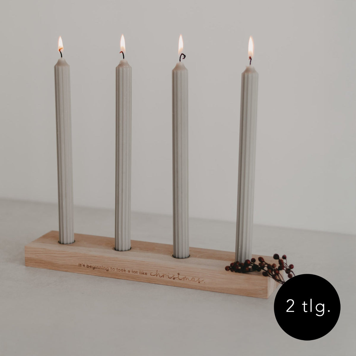 Adventskerzenbrett Christmas inkl. Stabkerzen