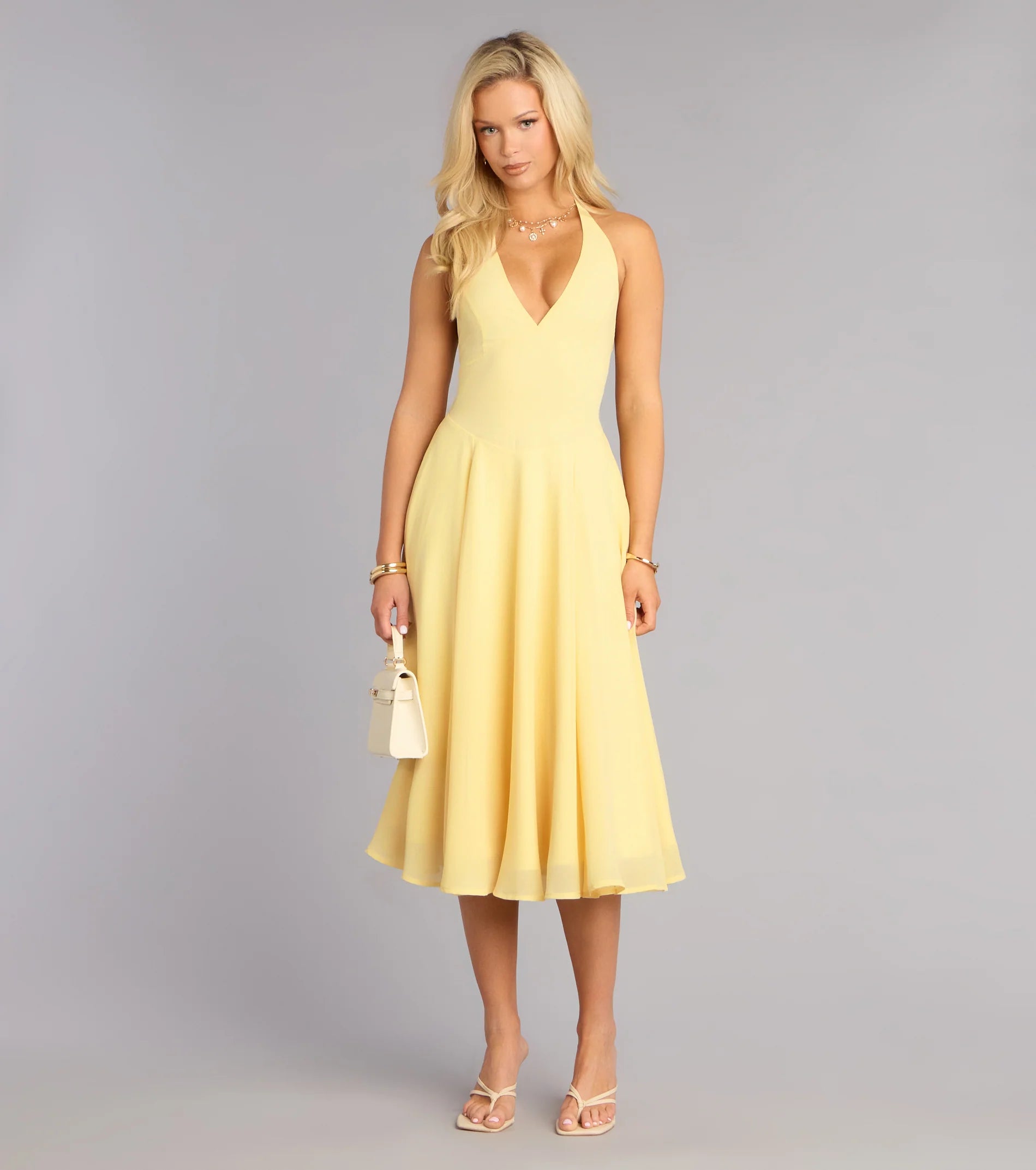 Effortless Grace Chiffon Midi Dress