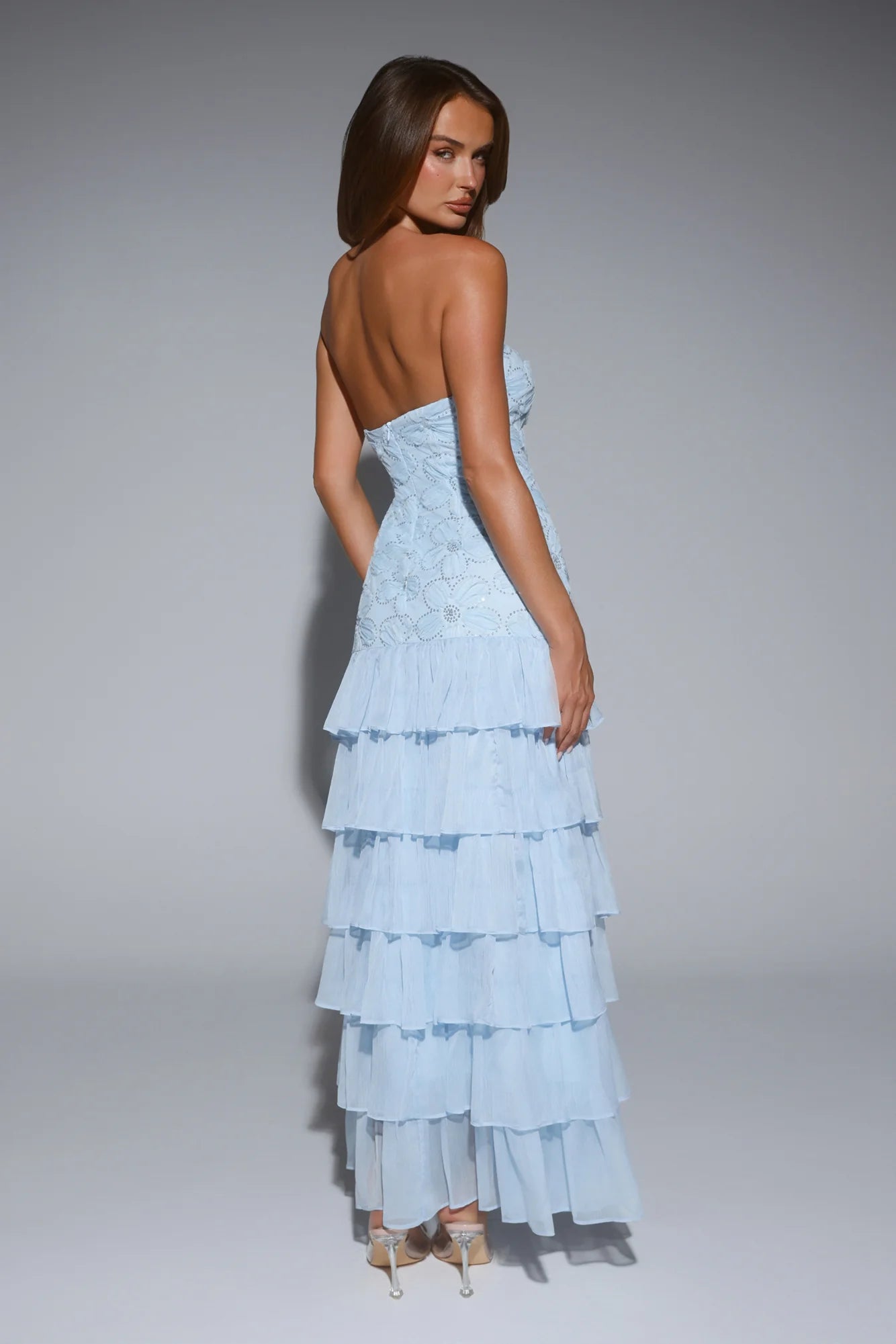 Dream State Strapless Maxi Dress Blue