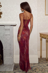 JACINTA BUSTIER CUT OUT MAXI DRESS - QUINN CHERRY