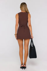 Atelier Edit Tailored Mini Dress Brown