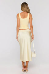 Fashion Week Feeling Satin Midi Skirt Butter