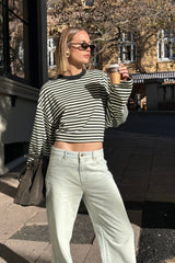 Bloom Long Sleeve Top Onyx Stripe