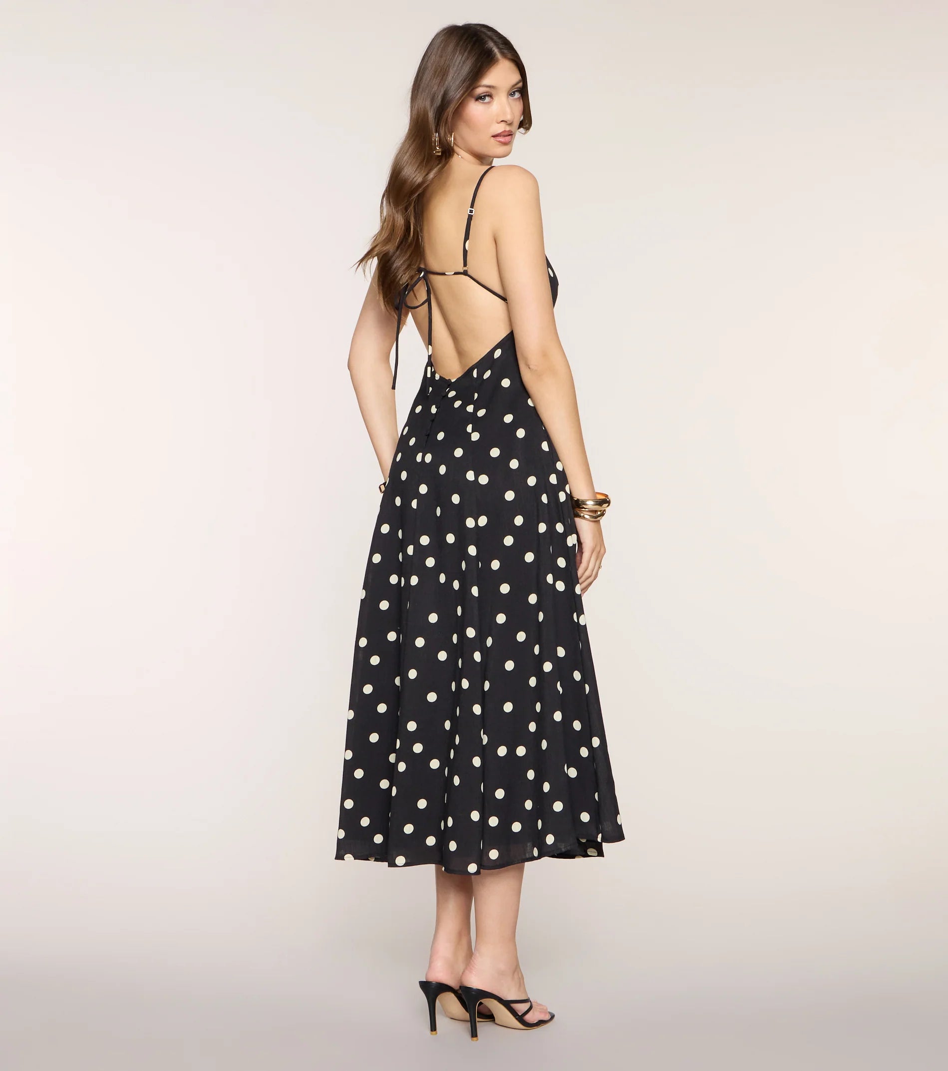 Maggie Polka Dot Midi Formal Dress