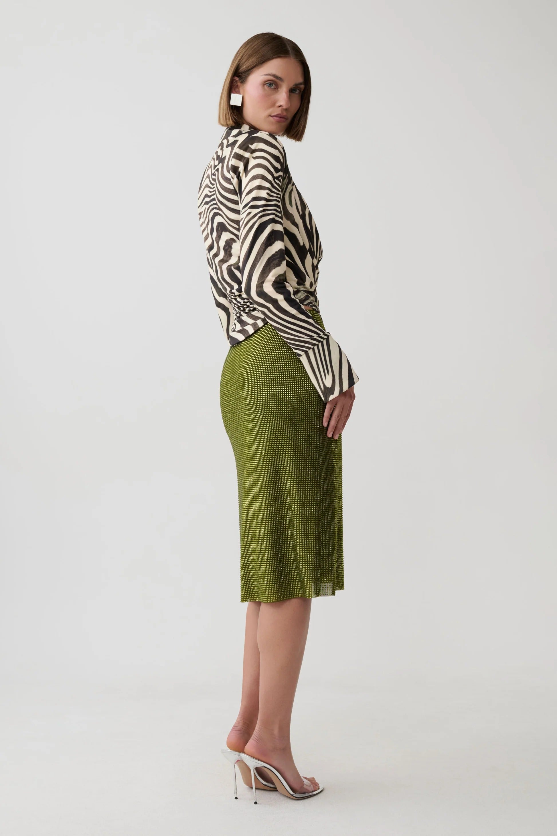 Long Sleeve Zebra Print Top - Zebra Print
