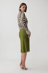 Long Sleeve Zebra Print Top - Zebra Print