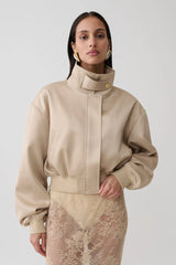 Satin Bomber Jacket - Blush Rose Gold
