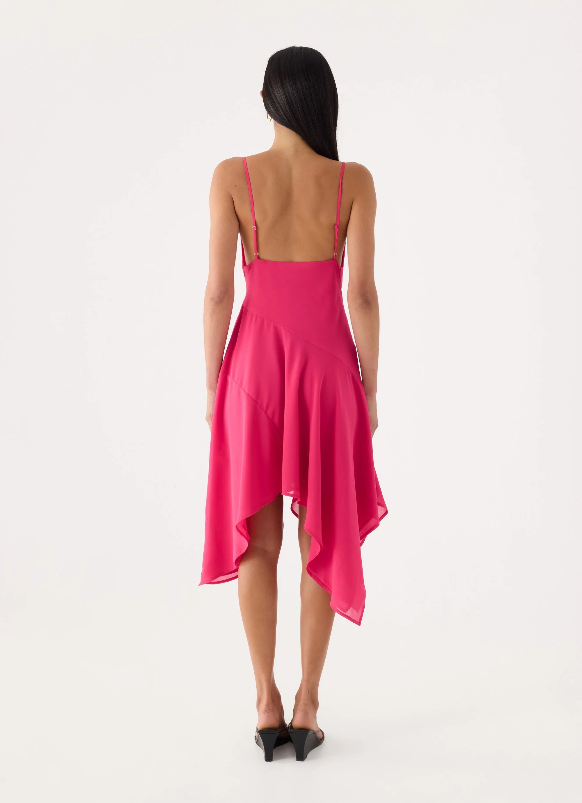 Pirama Beaded Midi Dress - Fuchsia