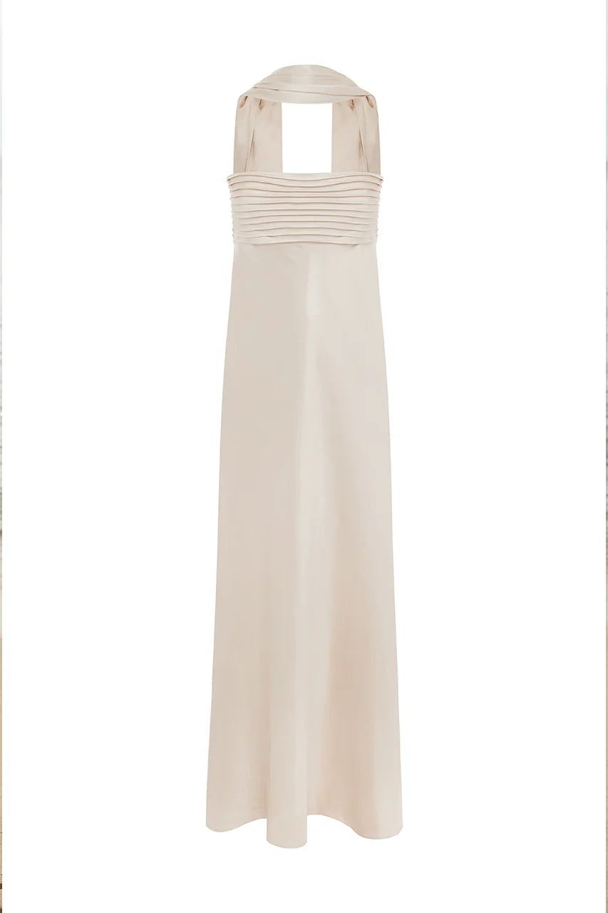ELSA STRAPLESS SCARF MAXI DRESS - IVORY
