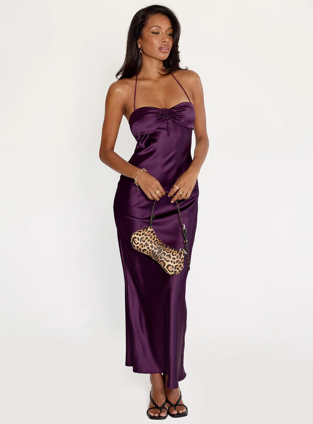 Fireproof Halter Maxi Dress Plum