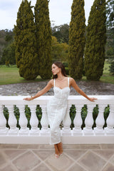 Delicate Lace Dream Midi Dress White