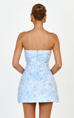 Strapless Sequin Tulip Dress in Baby Blue