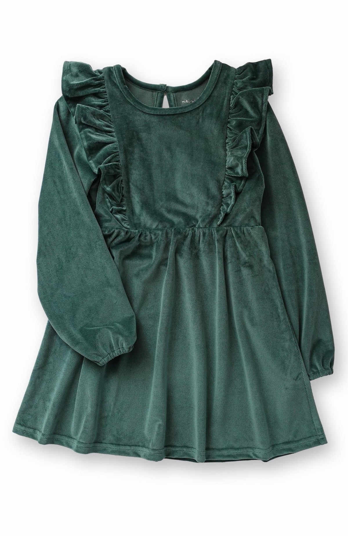 Pine Stretch Corduroy Carina Ruffle Dress