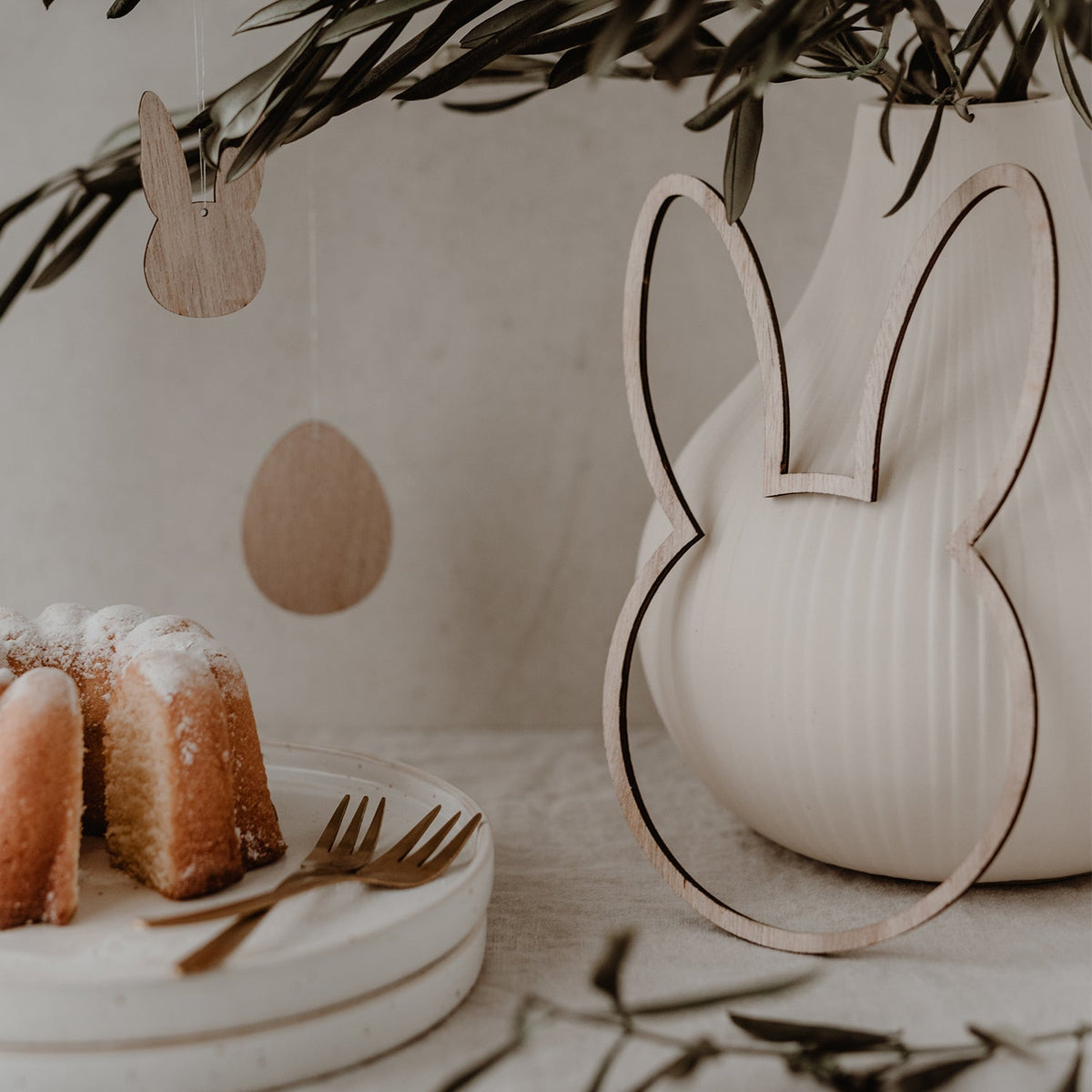 Holzkranz Hase natur
