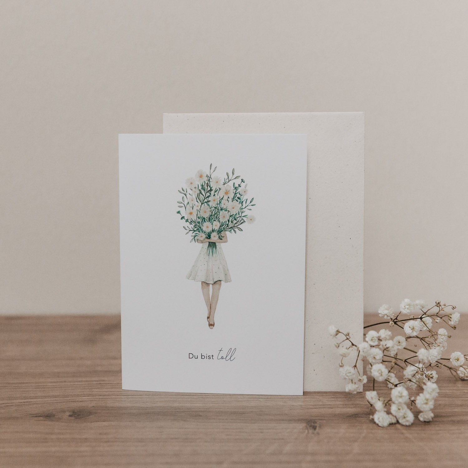 Klappkarte Blumenmädchen