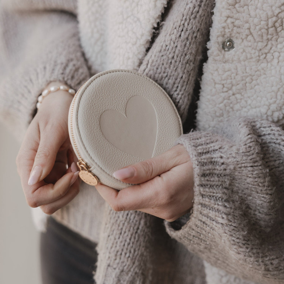 Portemonnaie Herz creme