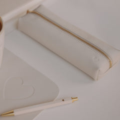 Federtasche Herz creme