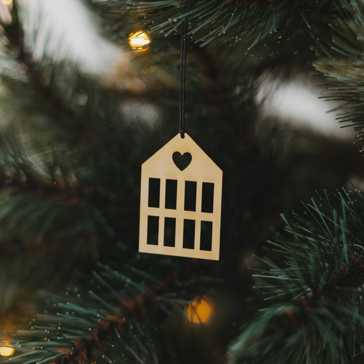 Anhänger Haus 6er Set Gold