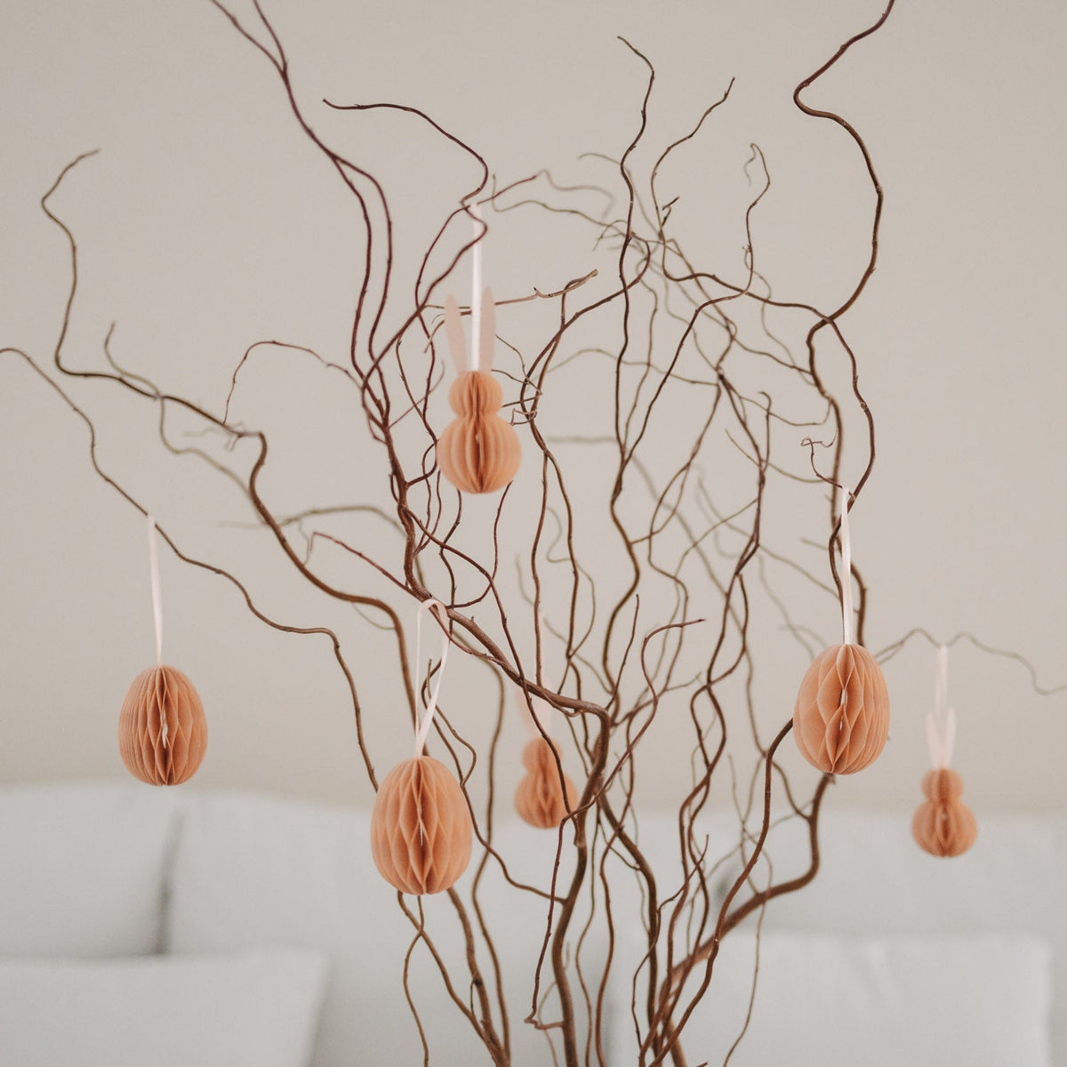 Papieranhänger 6er Set Ostern peach