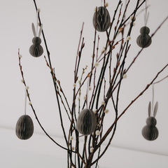 Papieranhänger 6er Set Ostern grau