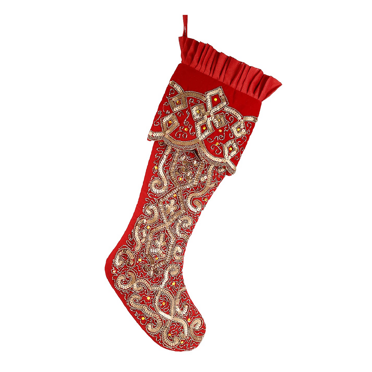 Royal Christmas Velvet Sequin Stocking 58cm