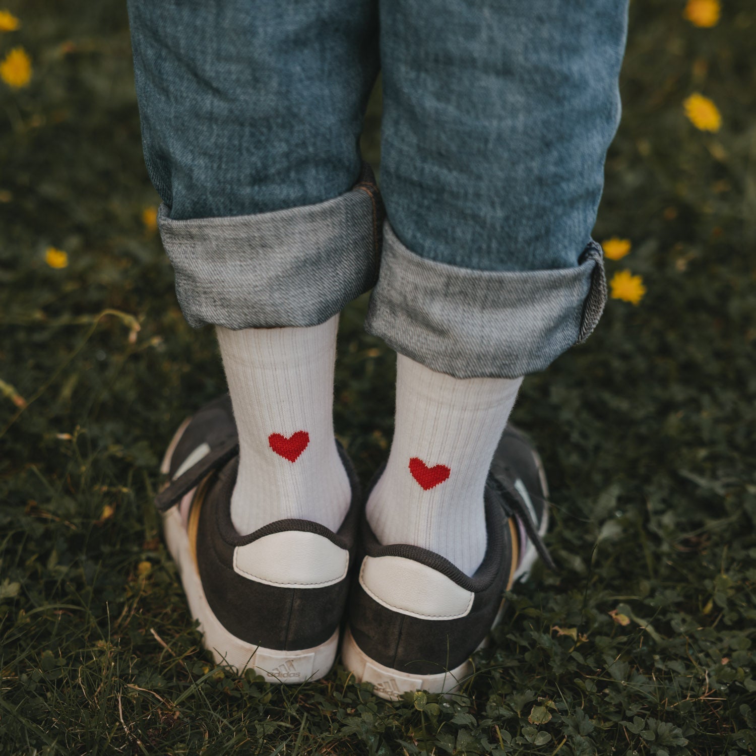 Kindersocken Herz rot
