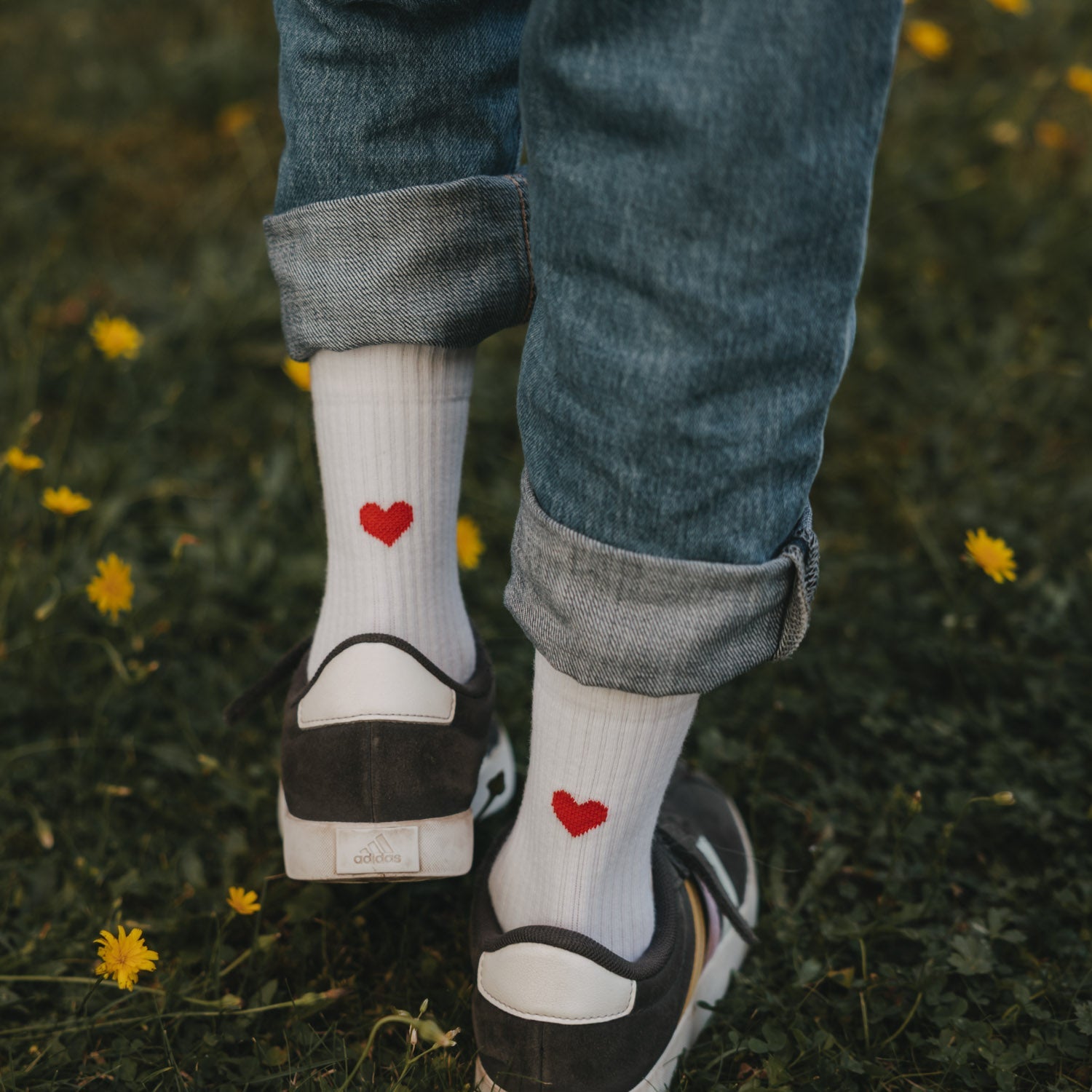 Kindersocken Herz rot