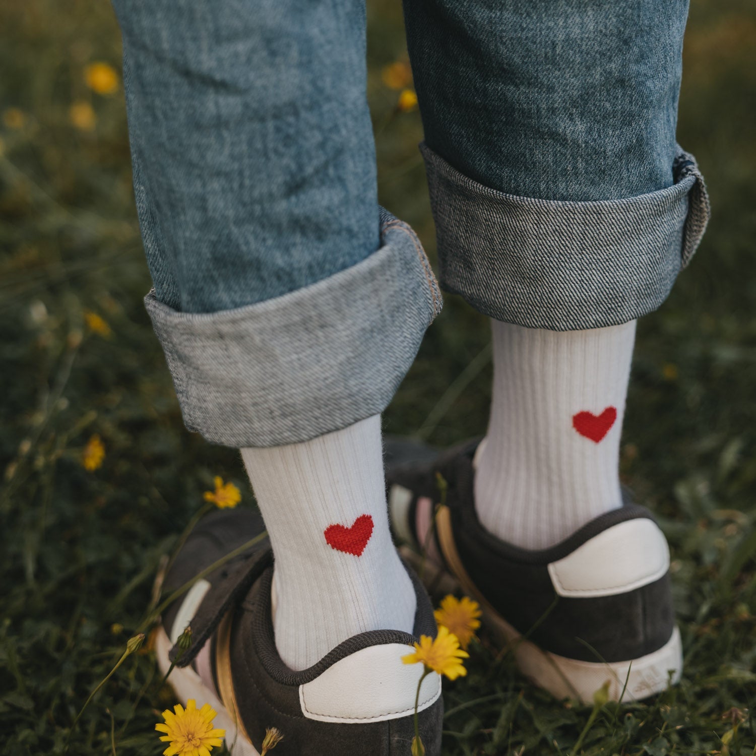Kindersocken Herz rot
