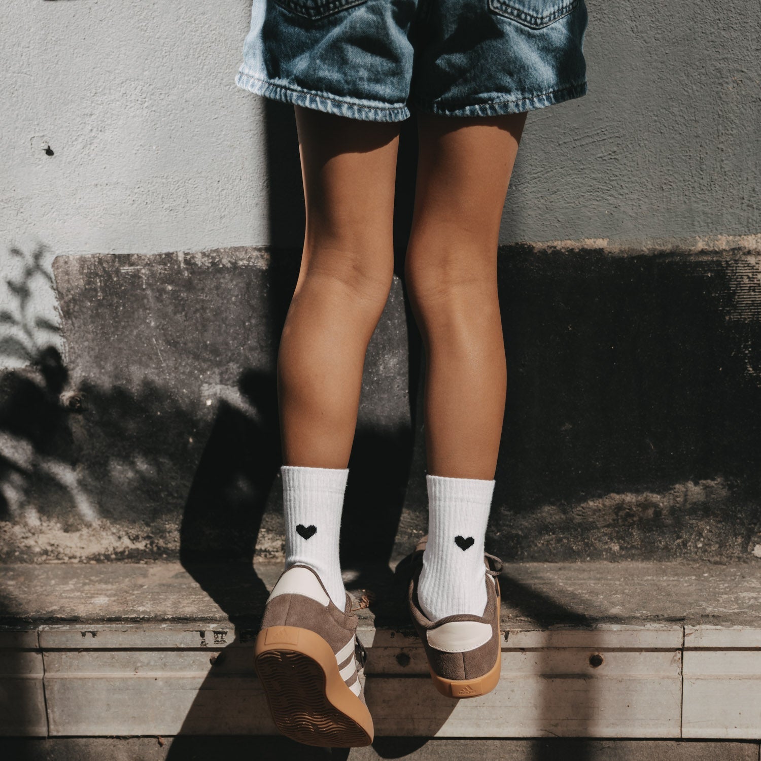 Kindersocken Herz schwarz