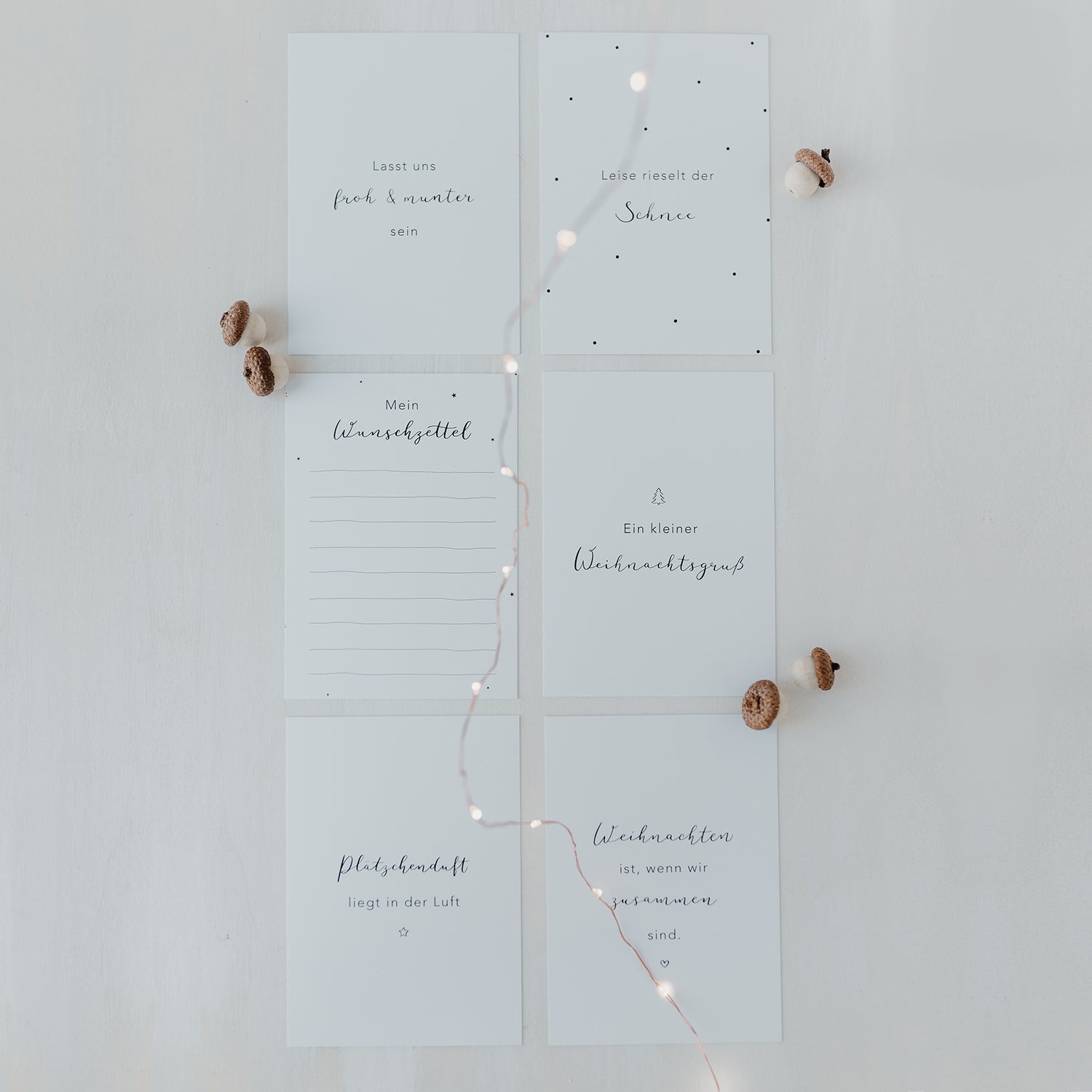 Kartenset Weihnachtssprüche 6er Set