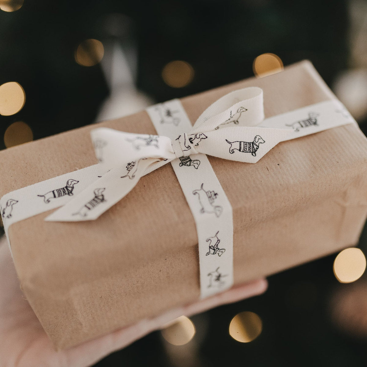 Geschenkband 5m Weihnachtsdackel